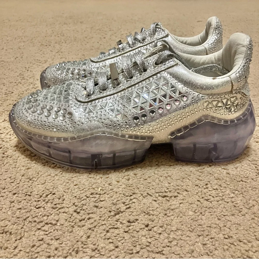 La Sheelah Size 6 Tennis Shoes Rare Mirror‎ Studded Bling *Like New*